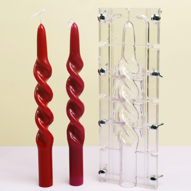 Candle Making Kit Diy - Twisted Stripe Column Acrylic Candle Mold