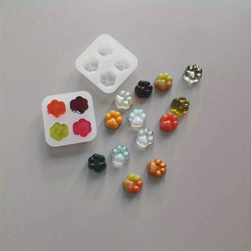 Candle Making Kit Diy - 1Cat Paw Pattern Silicone Mold Set-4A