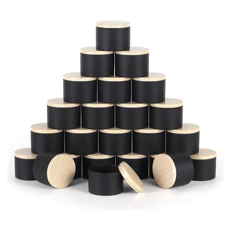 Candle Making Jars With Lids - 24 Pack 4 Oz Black Candle