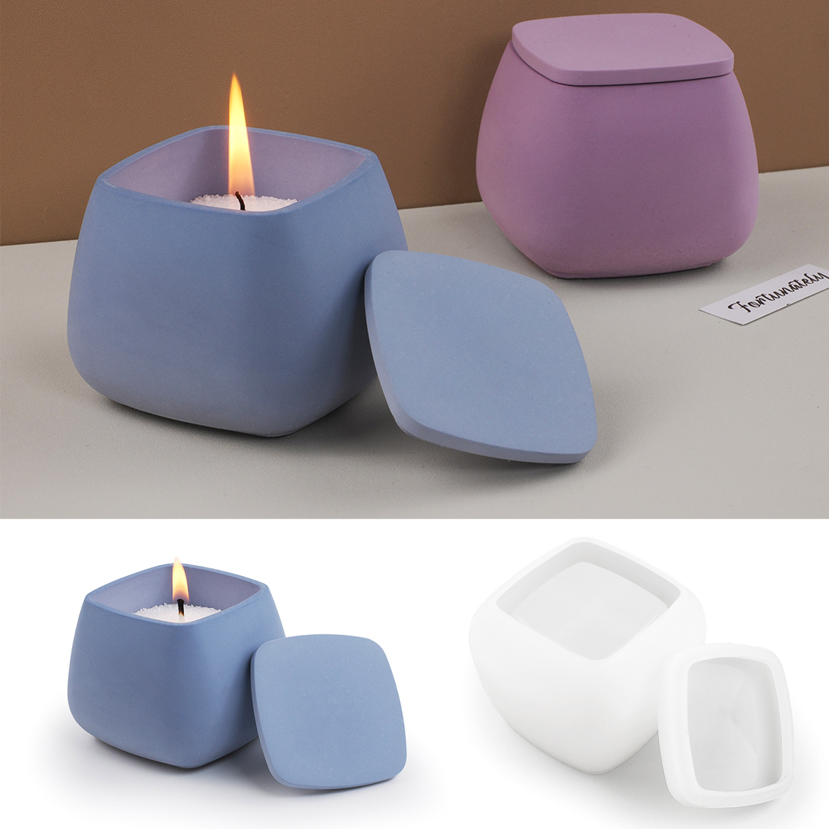 Square Candle Jar Silicone Mol - Candle Making Jars With Lids 评论和价格