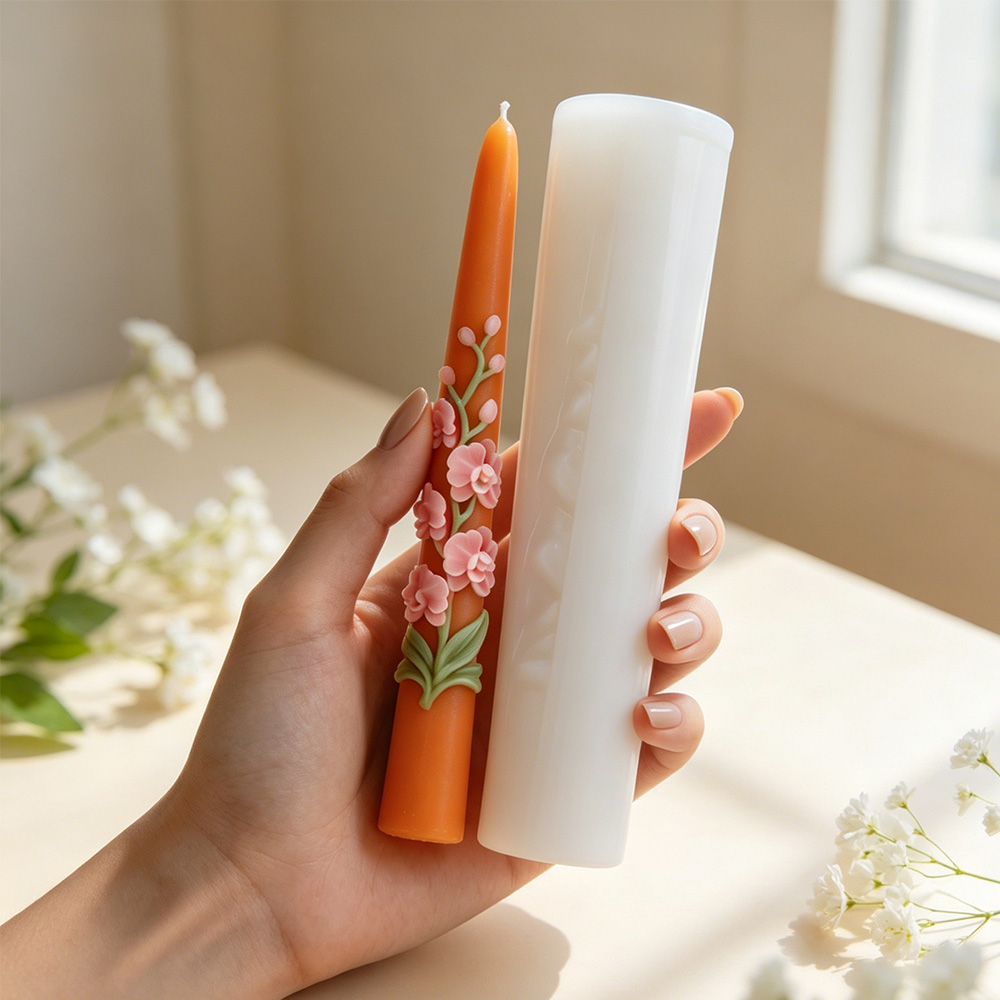 Long Pole Flower Taper Candle  - Soy Wax Pillar Blend 评论和价格