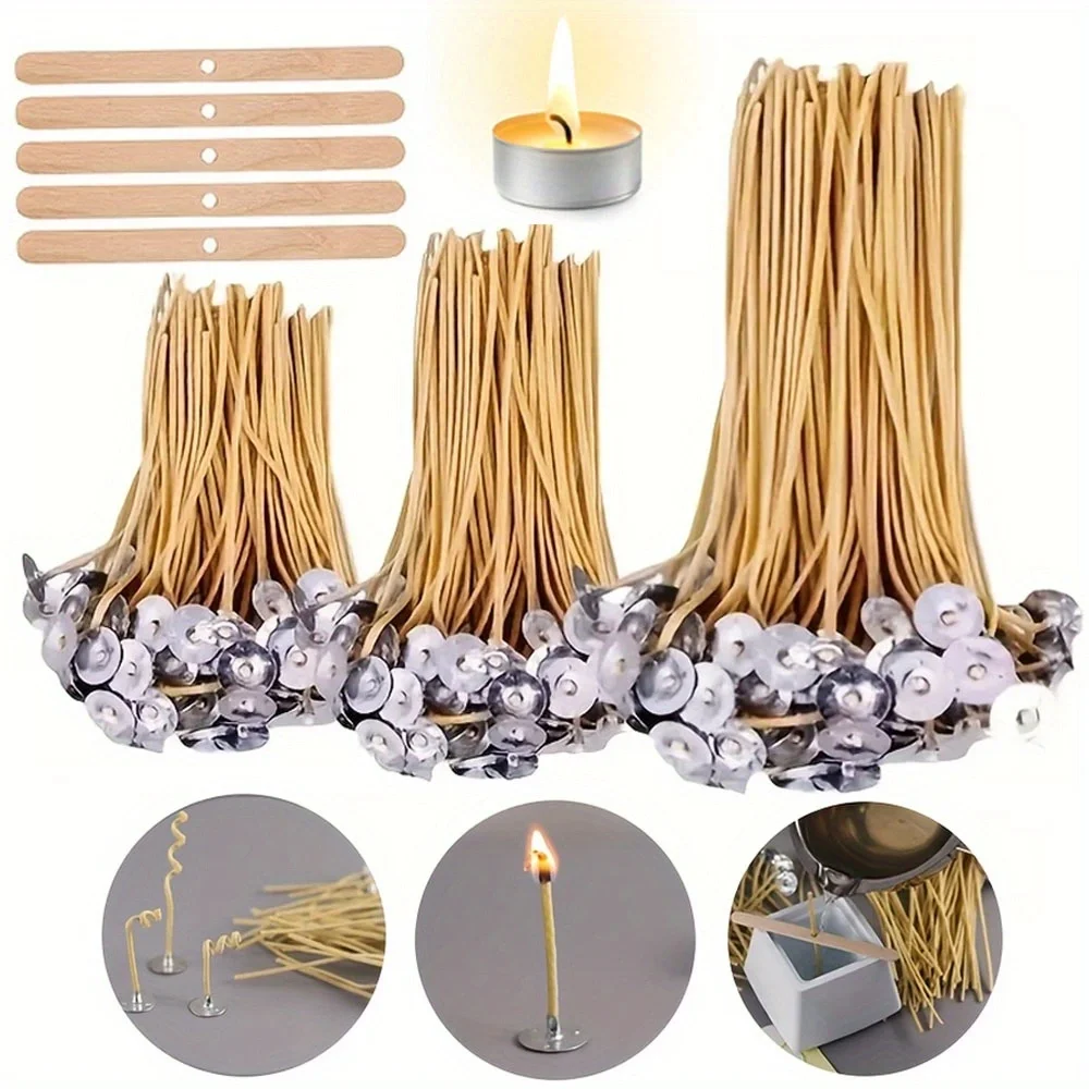 Candle Wicks 50 PCS 8 Inch Hem - Candle Making Kit Beeswax 评论和价格