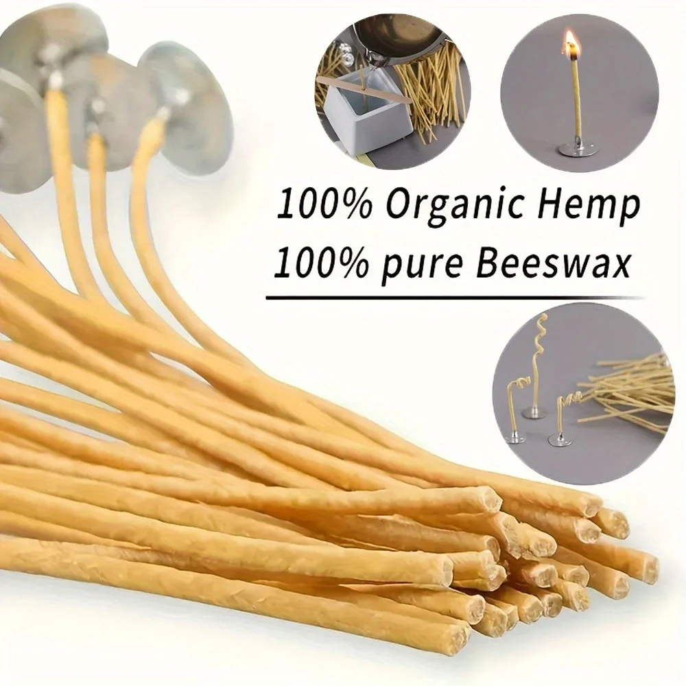 Candle Wicks 50 PCS 8 Inch Hem - Candle Making Kit Beeswax 评论和价格