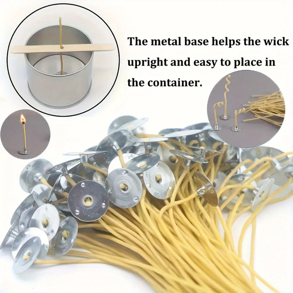 Candle Wicks 50 PCS 8 Inch Hem - Candle Making Kit Beeswax 评论和价格