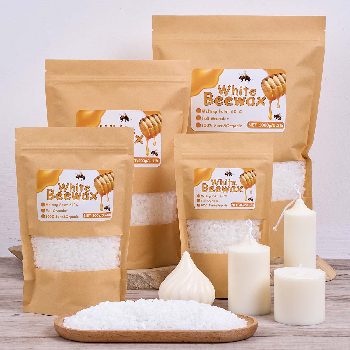 1000g White Beeswax DIY Candle - Candle Making Kit Beeswax 评论和价格