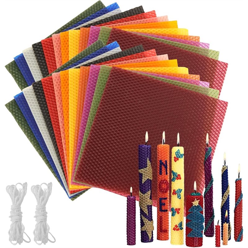 AT21-Bee Swax Sheets(24Pcs), 8 - Candle Making Kit Beeswax 评论和价格