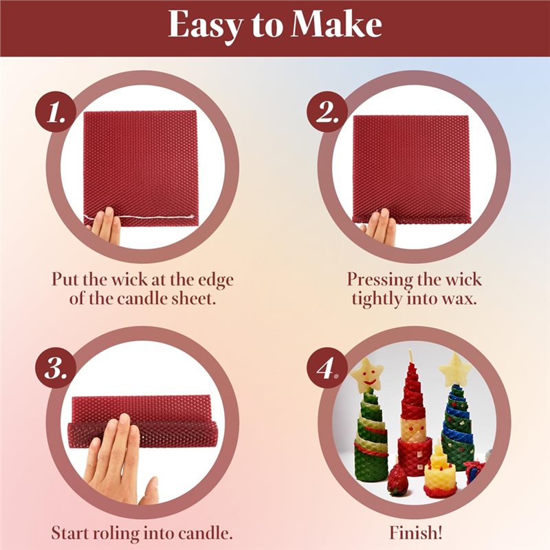 AT21-Bee Swax Sheets(24Pcs), 8 - Candle Making Kit Beeswax 评论和价格