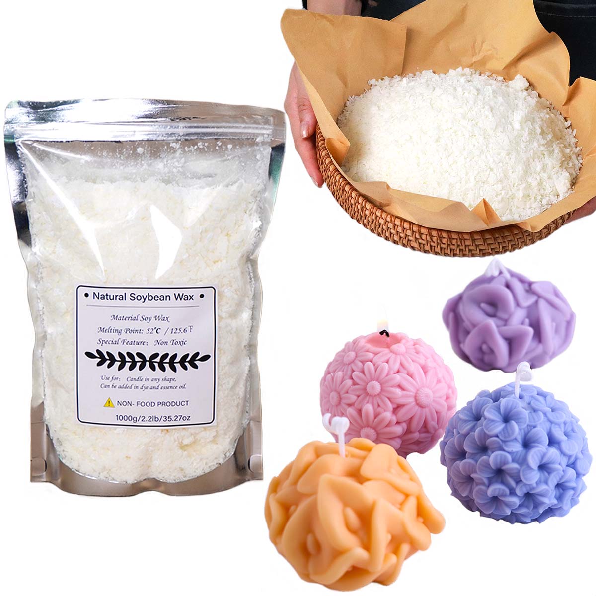 100/250/500/1000g Natural Soy  - Candle Making Kit Diy 评论和价格