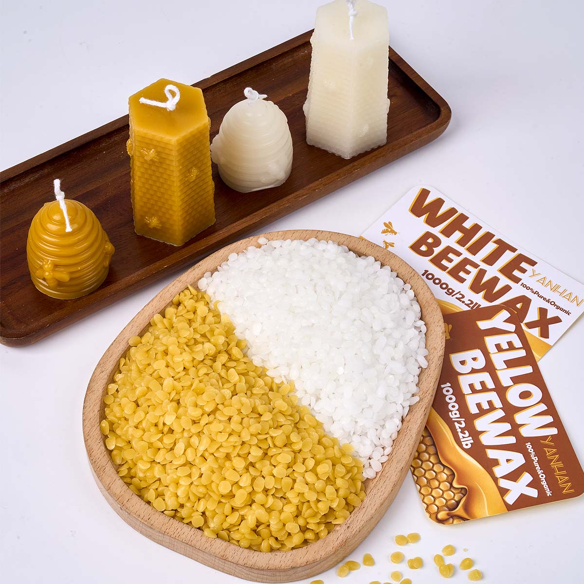 1000g Pure Natural Granular Wh - Candle Making Kit Beeswax 评论和价格