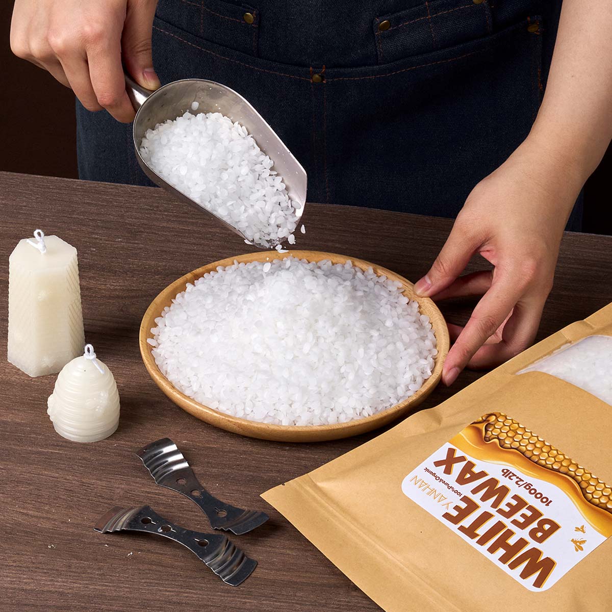 1000g Pure Natural Granular Wh - Candle Making Kit Beeswax 评论和价格