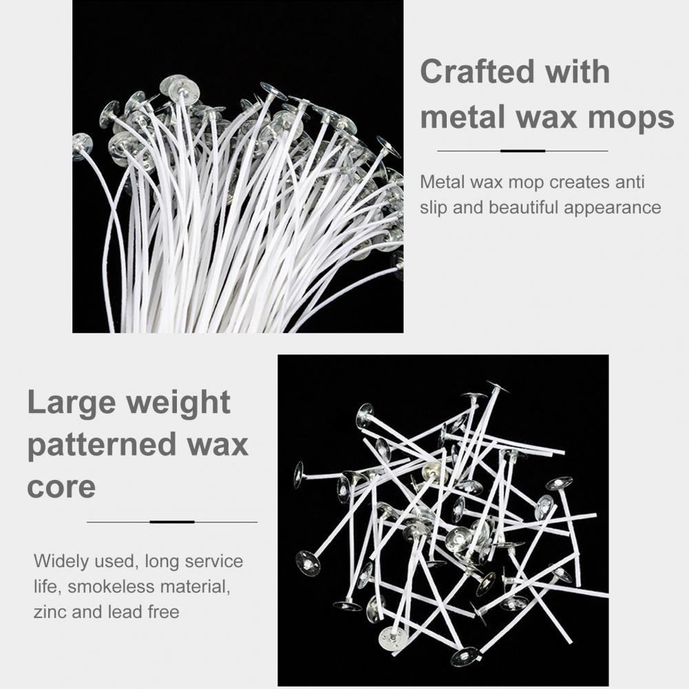 50Pcs 10/12/14/16cm Cotton Can - Candle Making Kit Beeswax 评论和价格