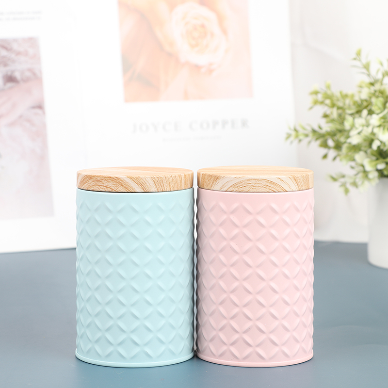 Round Empty Iron Box With Wood - Candle Making Jars With Lids 评论和价格