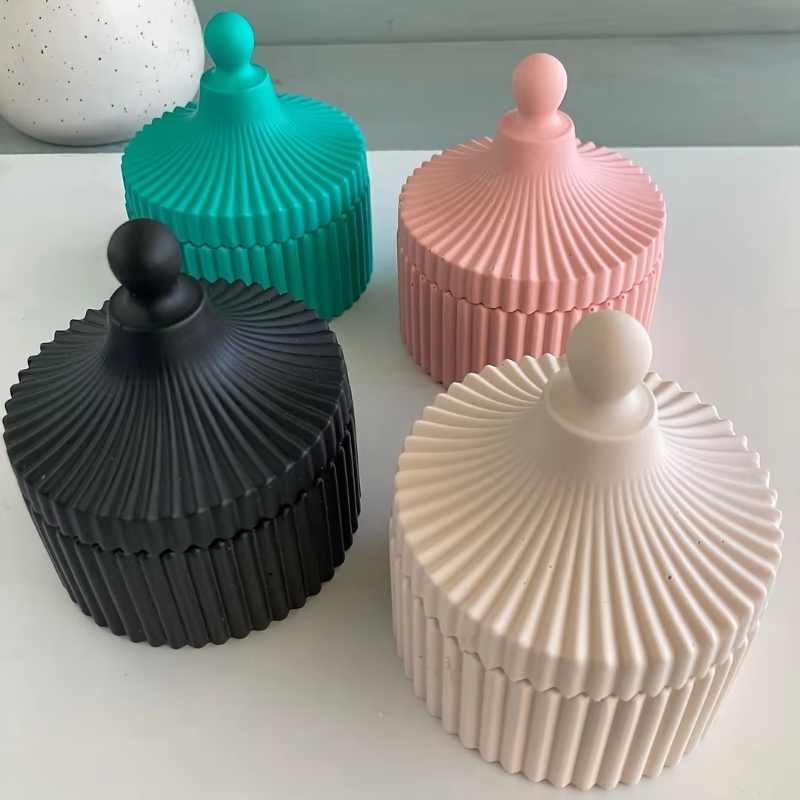 1 Set Silicone Candle Jar Mold - Candle Making Jars With Lids 评论和价格