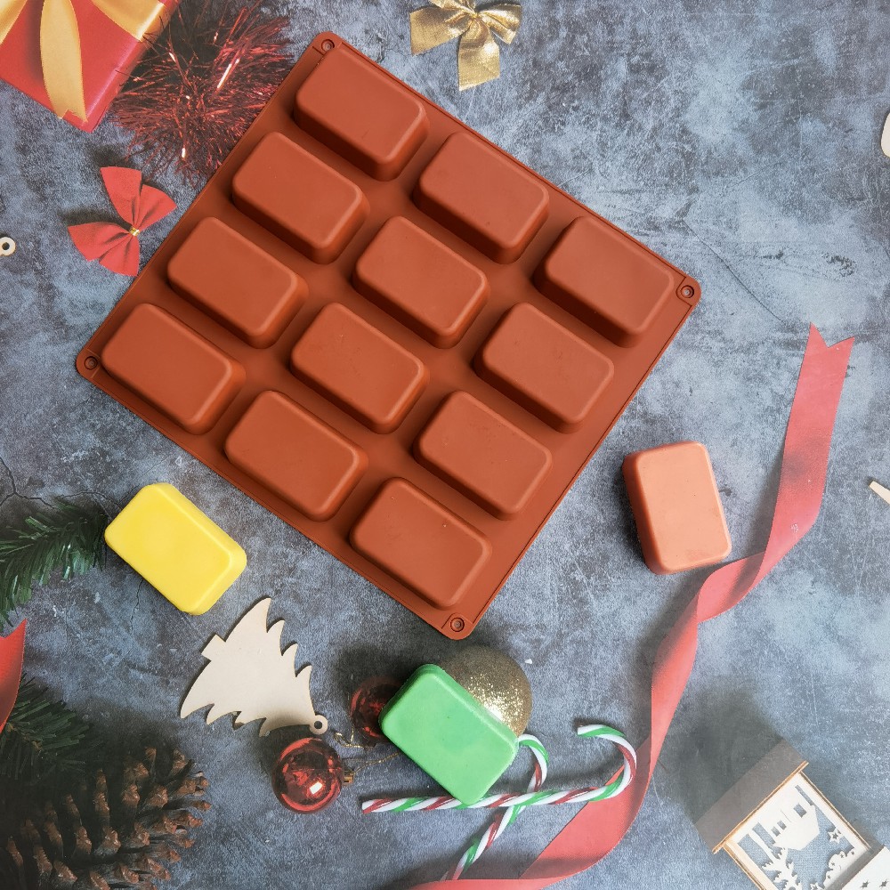 12 Cavity Square Silicone Soap - Candle Making Video 评论和价格