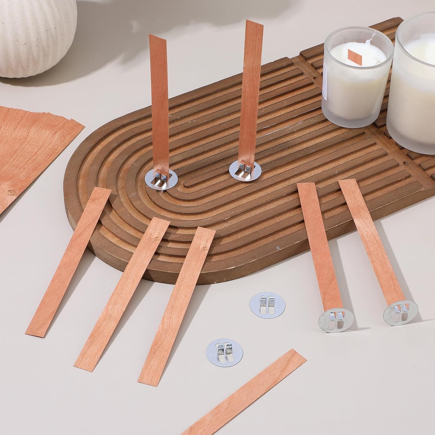 60Pcs Wood Wicks for Candles M - Soy Wax Pillar Blend 评论和价格