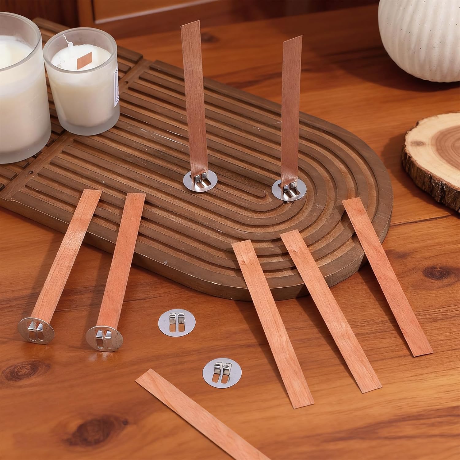 60Pcs Wood Wicks for Candles M - Soy Wax Pillar Blend 评论和价格