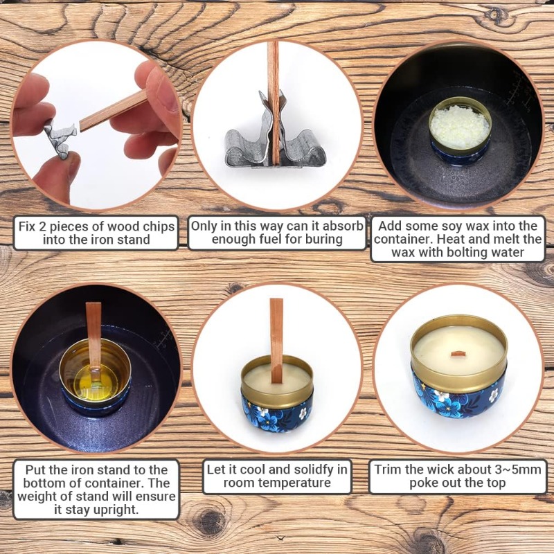 Natural Wooden Candle Wicks Wo - Soy Wax Pillar Blend 评论和价格