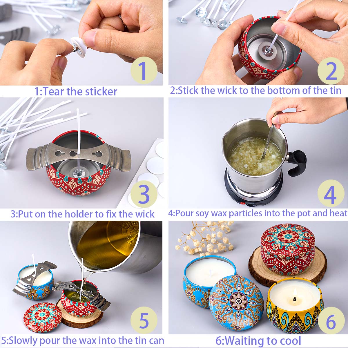 DIY Scented Candle Making Tool - Soy Wax Pillar Blend 评论和价格