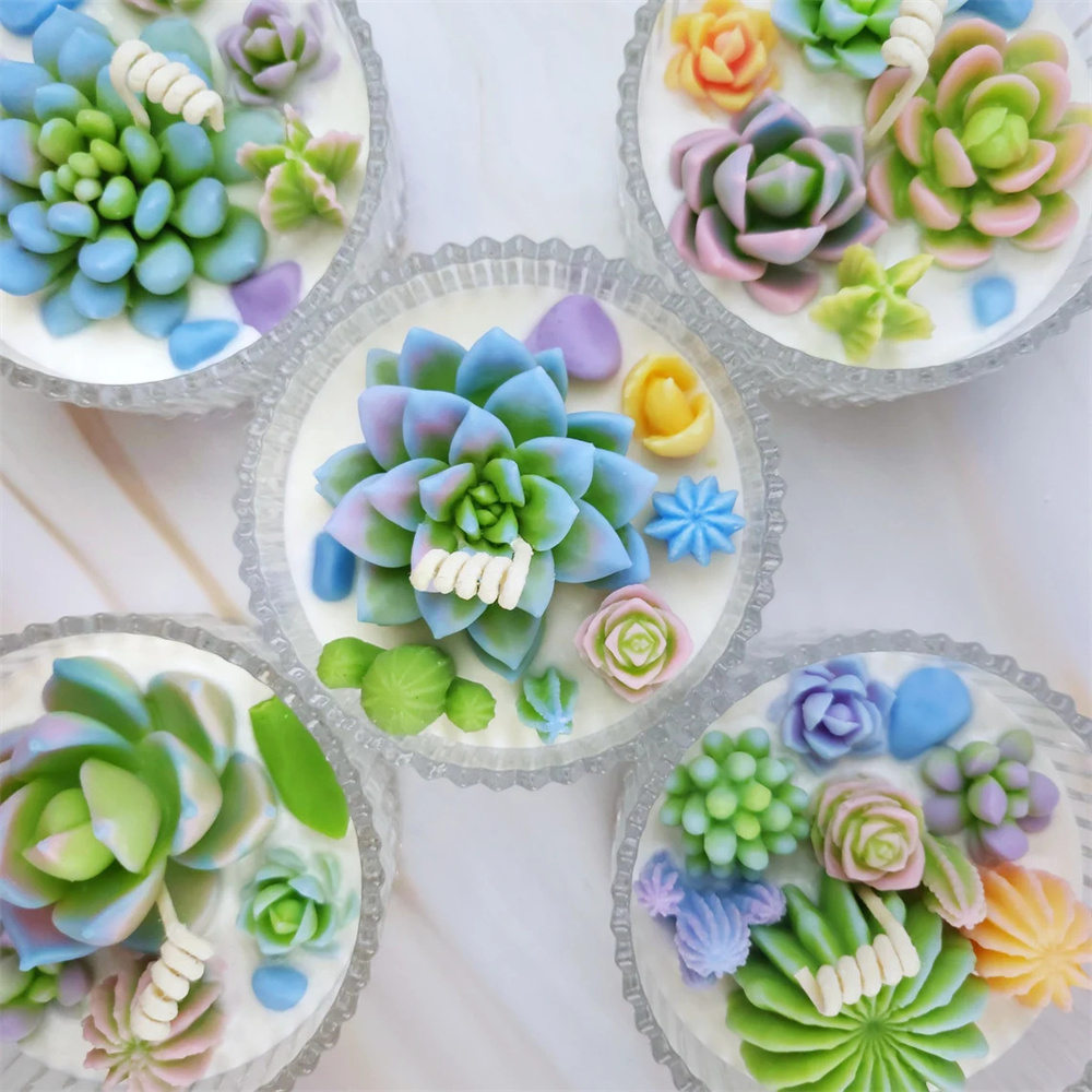 6pcs Succulent Silicone Candle - Candle Making Video 评论和价格