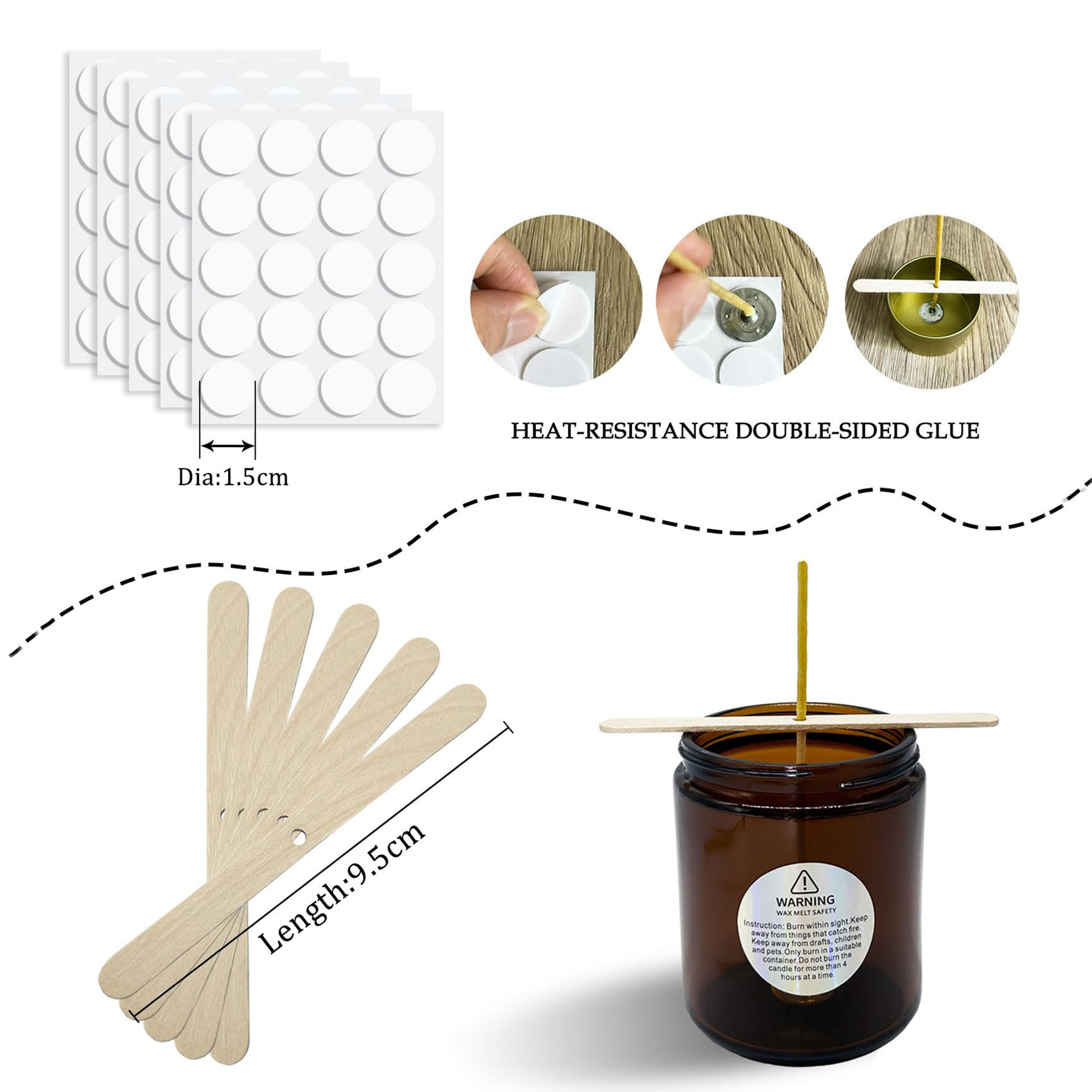 100Pcs Beeswax Candle Wicks 9- - Candle Making Kit Beeswax 评论和价格