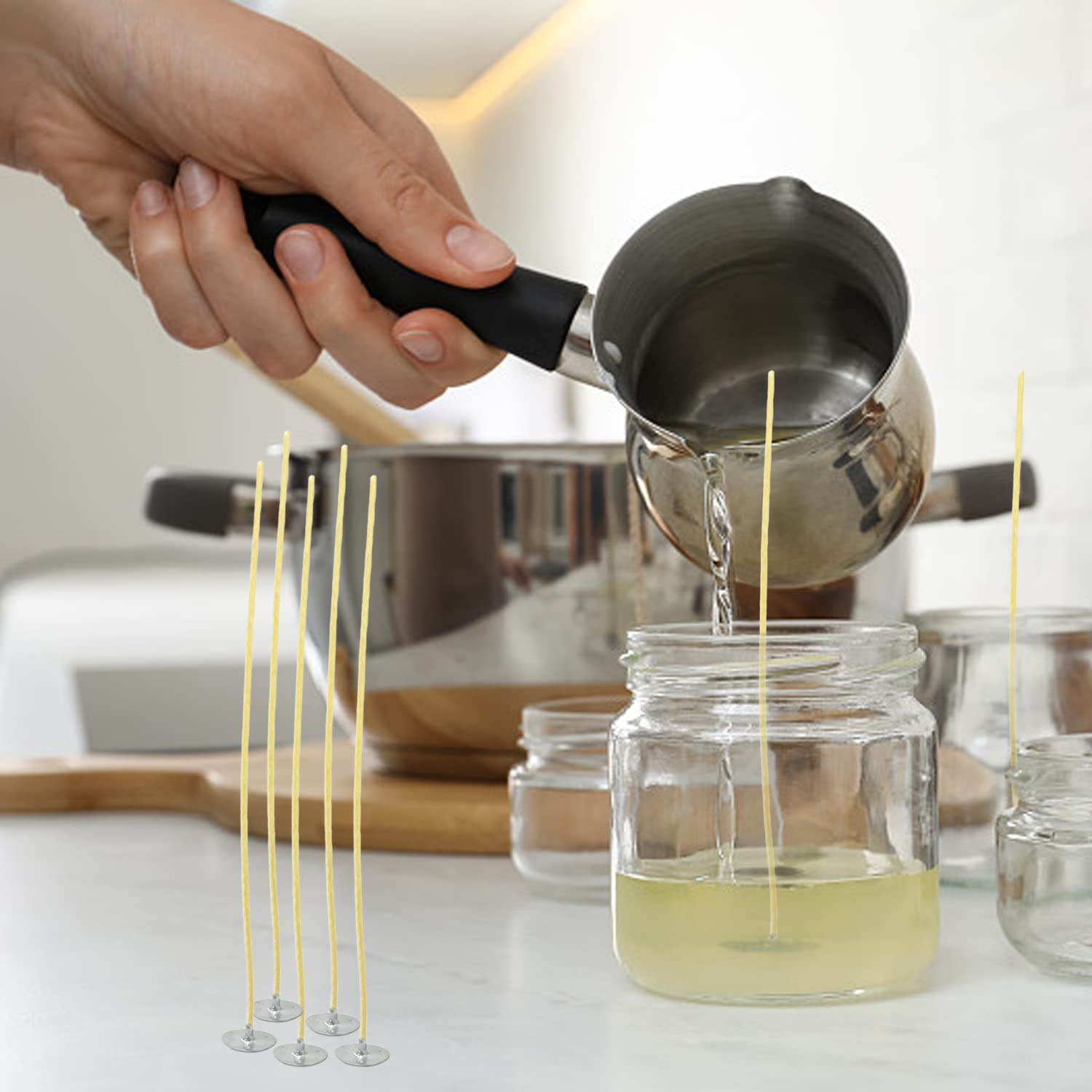 100Pcs Beeswax Candle Wicks 9- - Candle Making Kit Beeswax 评论和价格