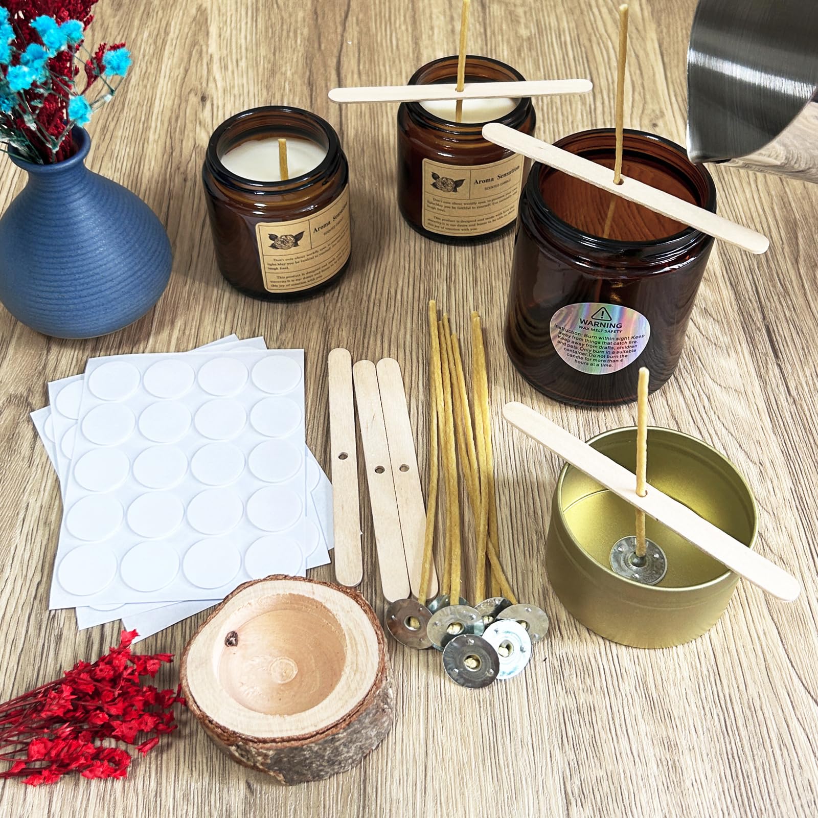 100Pcs Beeswax Candle Wicks 9- - Candle Making Kit Beeswax 评论和价格