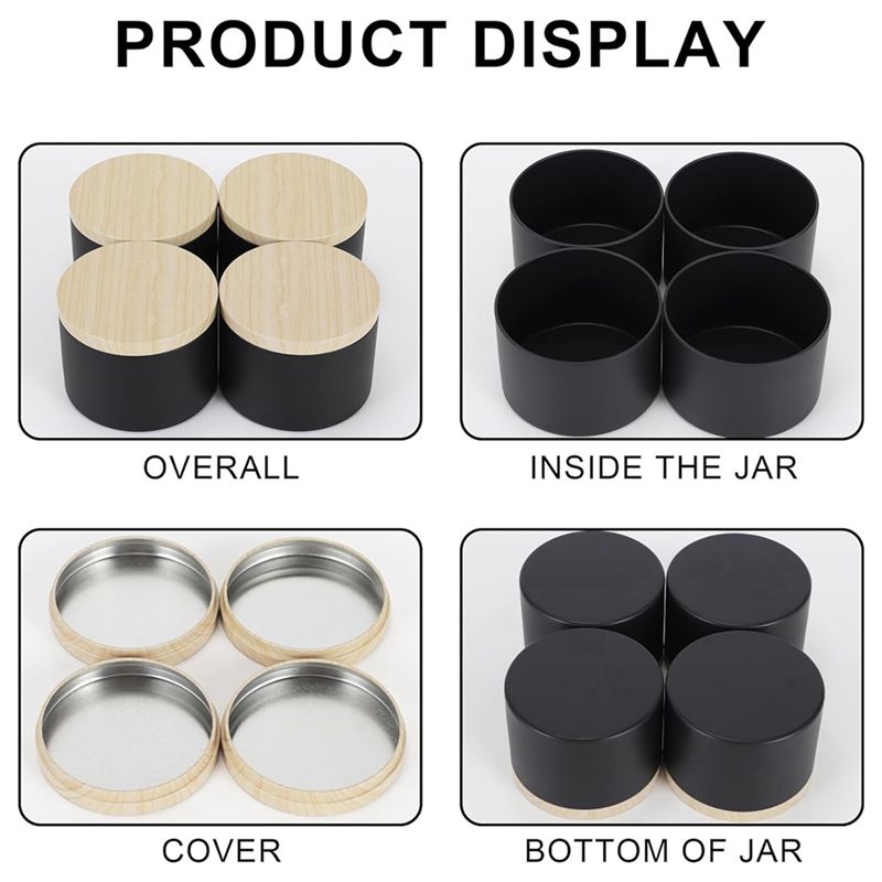 24 Pack 4 Oz Black Candle Tins - Candle Making Jars With Lids 评论和价格