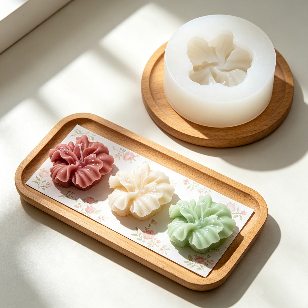 2pcs Hibiscus Flower Candle Mo - Candle Making Kit Diy 评论和价格